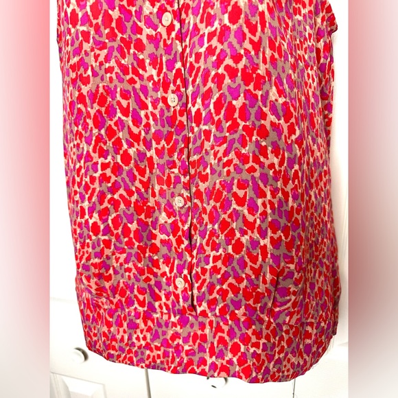 CAbi #3270 Heartbreaker Top Shirt Blouse Red Tan Pink Purple Collared layering - Picture 5 of 10